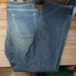 No Brand Men's Blue Bootcut Leg Denim Jeans